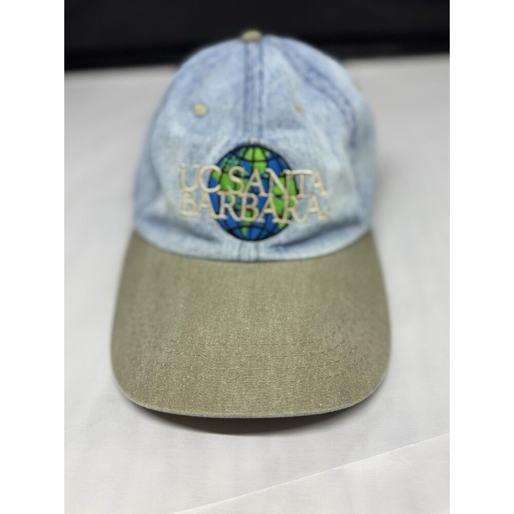 Vintage UC Santa Barbara Adjustable Hat Cap Denim Blue One Size Embroidered Logo